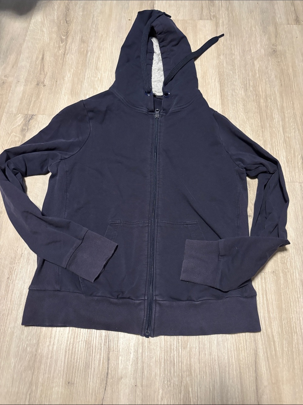M&S Navy Zip-Up Hoodie with‎ Sherpa-Lined Hood